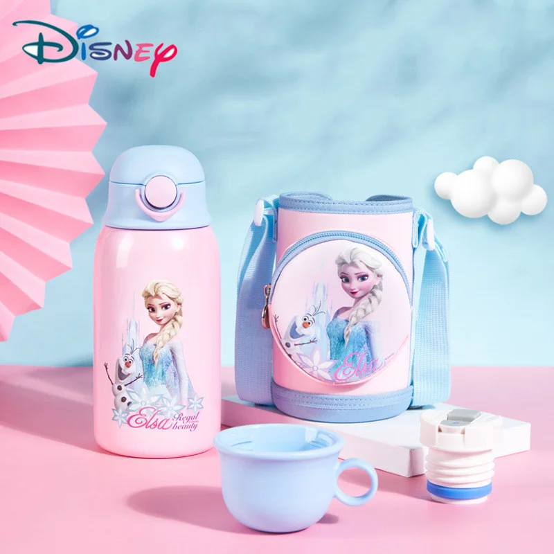 

600ml Disney Kids Thermos Mug Frozen Straw Stainless Steel Vacuum Flasks Children Cute Thermal Water Bottle Tumbler Thermocup