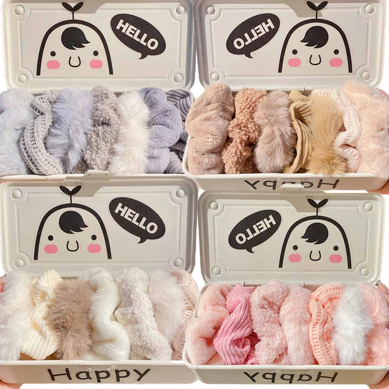 

Женская однотонная бархатная резинка для волос, 7 шт.