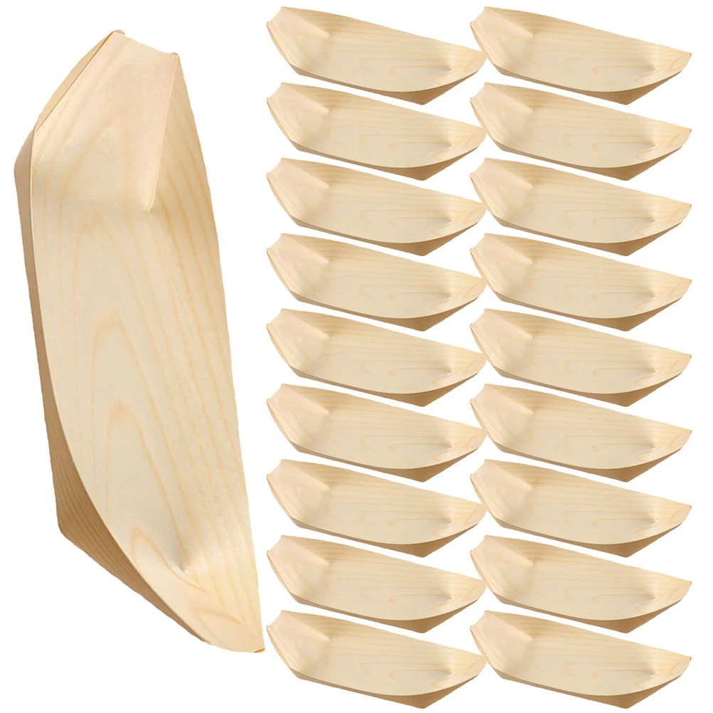 

200Pcs Multi-function Compact Delicate Boat Sushi Accessory Dessert Dish for Home Daily Dinner