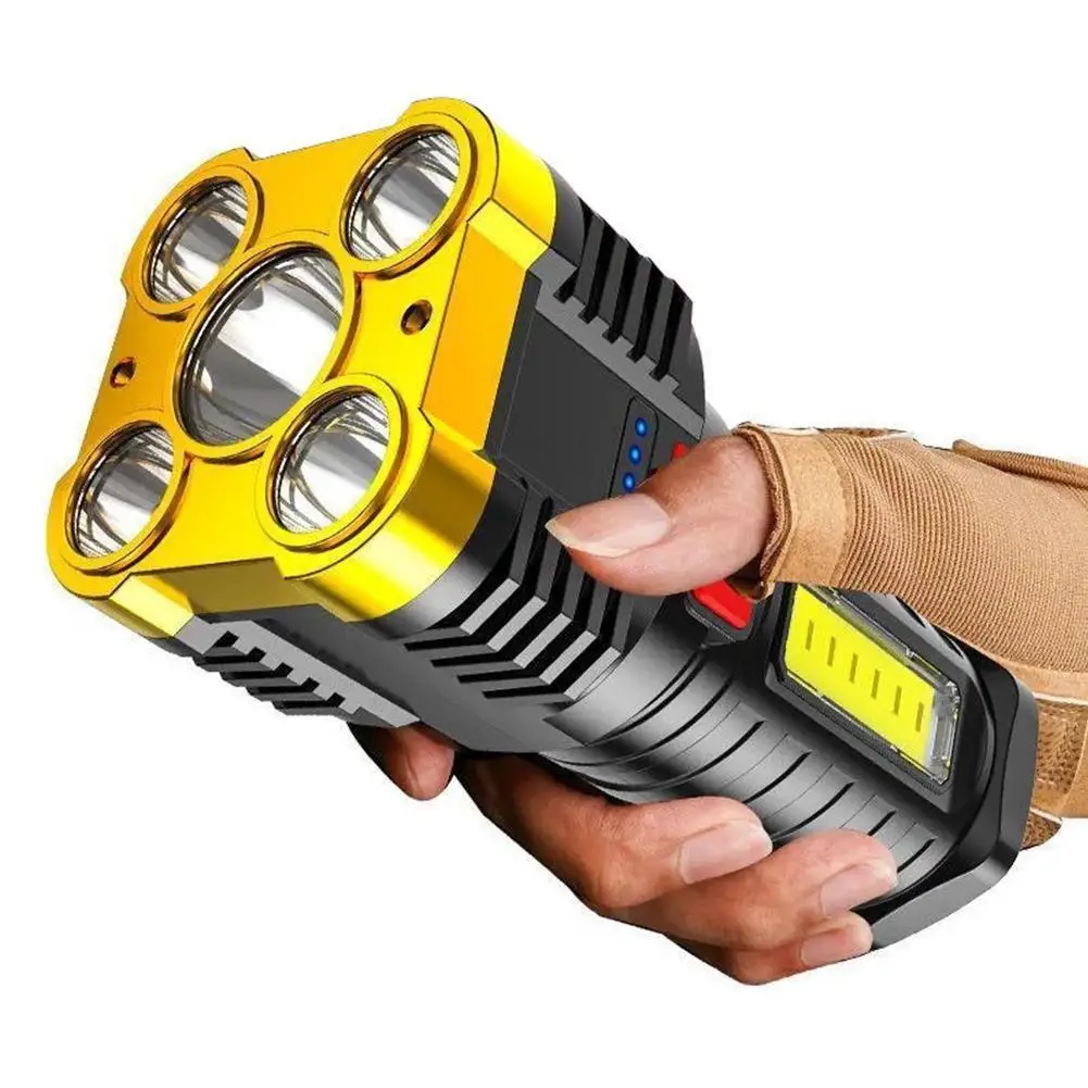 

Five-Nuclear Explosion LED Flashlight Strong Light Rechargeable Super Bright Outdoor Small Flashlights Multi-Function Світло