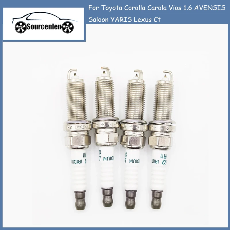 

4Pcs/lot SC20HR11 90919-01253 Iridium High Quality Spark Plugs for Toyota Corolla Carola Vios 1.6 AVENSIS Saloon YARIS Lexus Ct