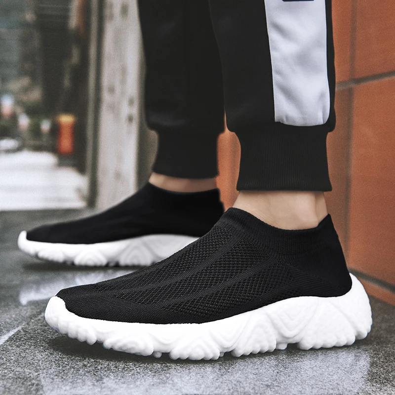 

Youth Fashion Casual Men's Shoes Shock-absorbing Non-slip Men's Running Shoes Mesh Breathable Shoes Low-top Solid Color Sports