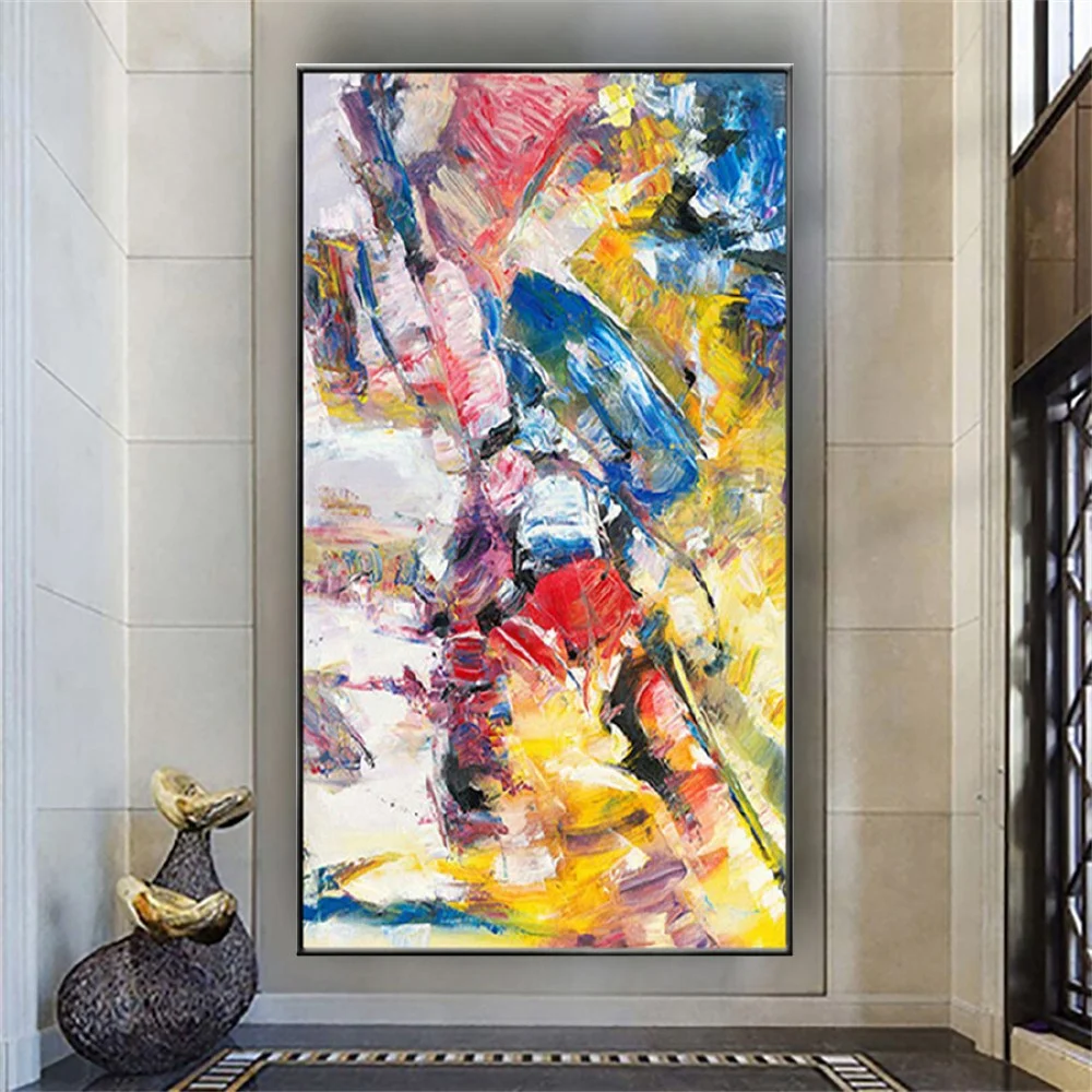 

pop wall Painting Decor Home Modern 100%Hand Painted Canvas Oil Painting Decorative Wall Art Salon Mural for Living Room/Bedroom