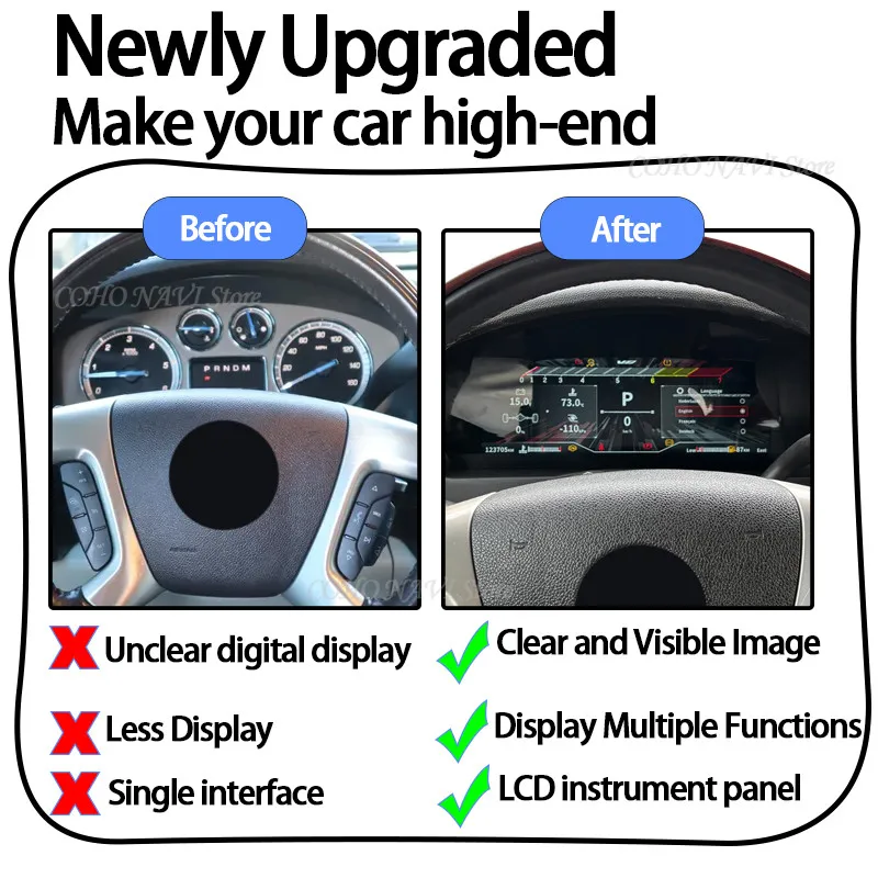 Фото Цифровая приборная панель (спидометр) для Cadillac Escalade 2006-2013, ЖК-экран, панель приборов, CarPlay №4