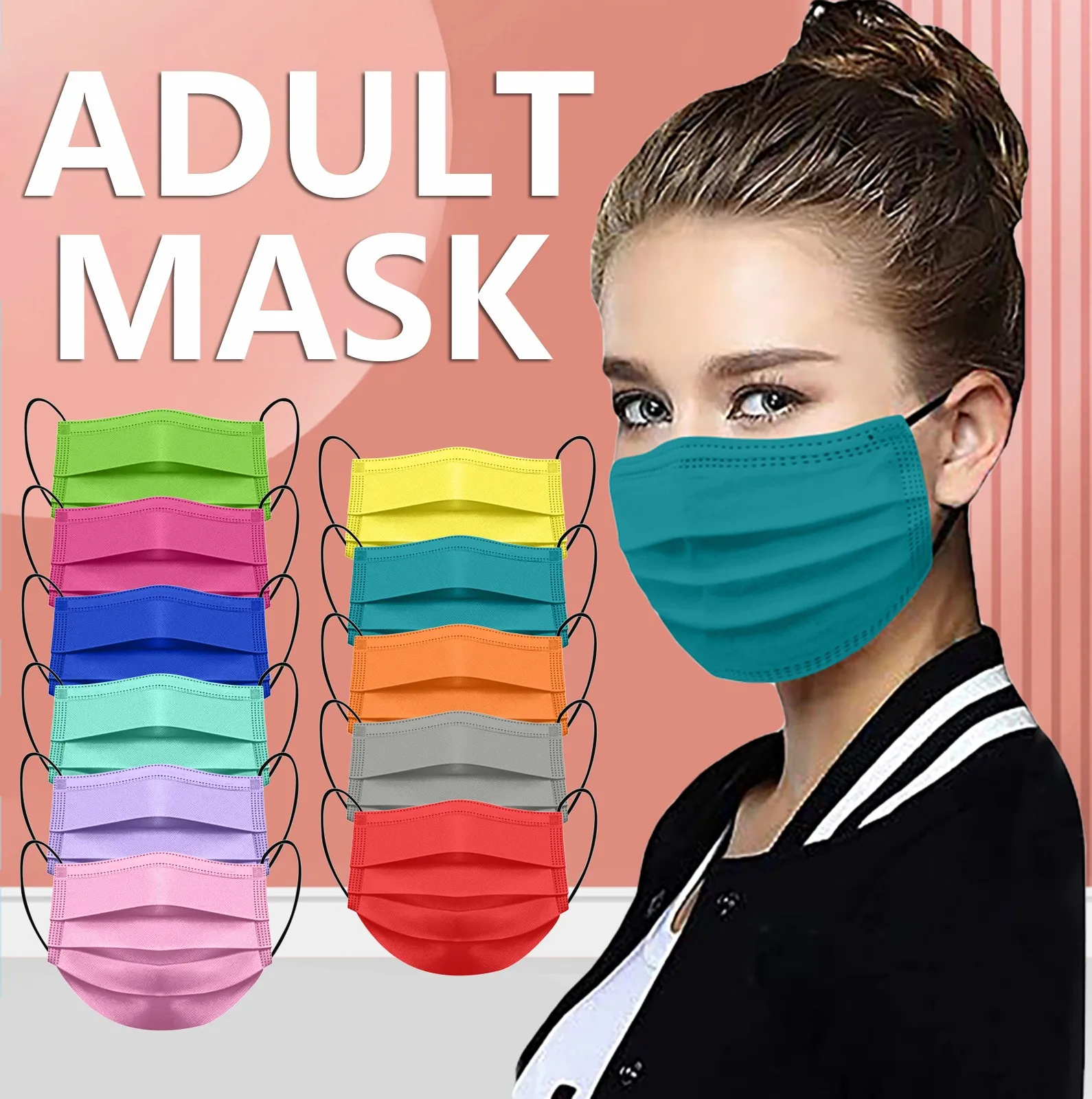

50pc Black Mask Women Men 4ply Ear Loop Disposable Facemask Mascarillas Negra Maseczka Na Twarz Masque Halloween Cosplay Mask