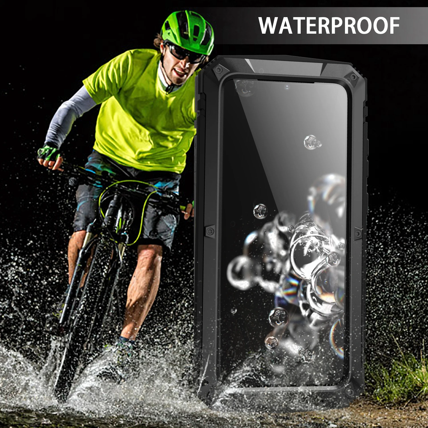 360 Full Metal Aluminum Armor Holder Phone Case For Samsung Galaxy A32 A52 A72 S21 S20 Note 20 Ultra S20 Plus Shockproof Cover