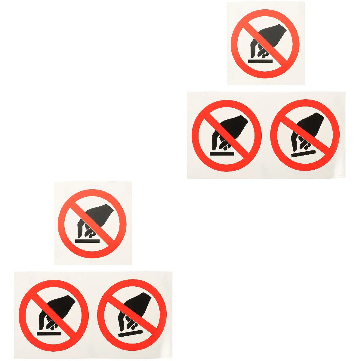 

6 pcs Not Touching Sign Stickers Warning Stickers Machine Warning Label Stickers