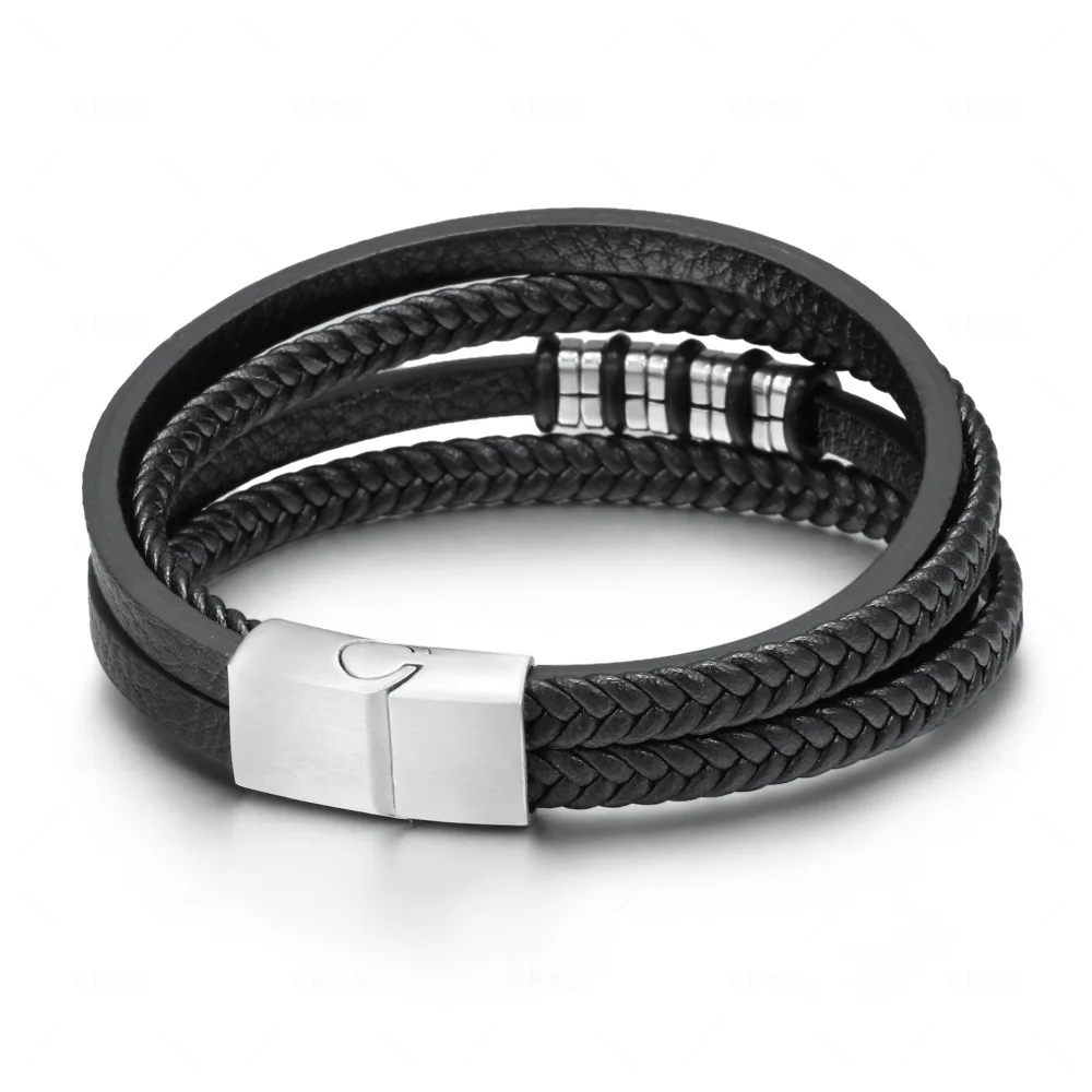 Черный простой мужской браслет панк металлическое украшение Титановая Сталь