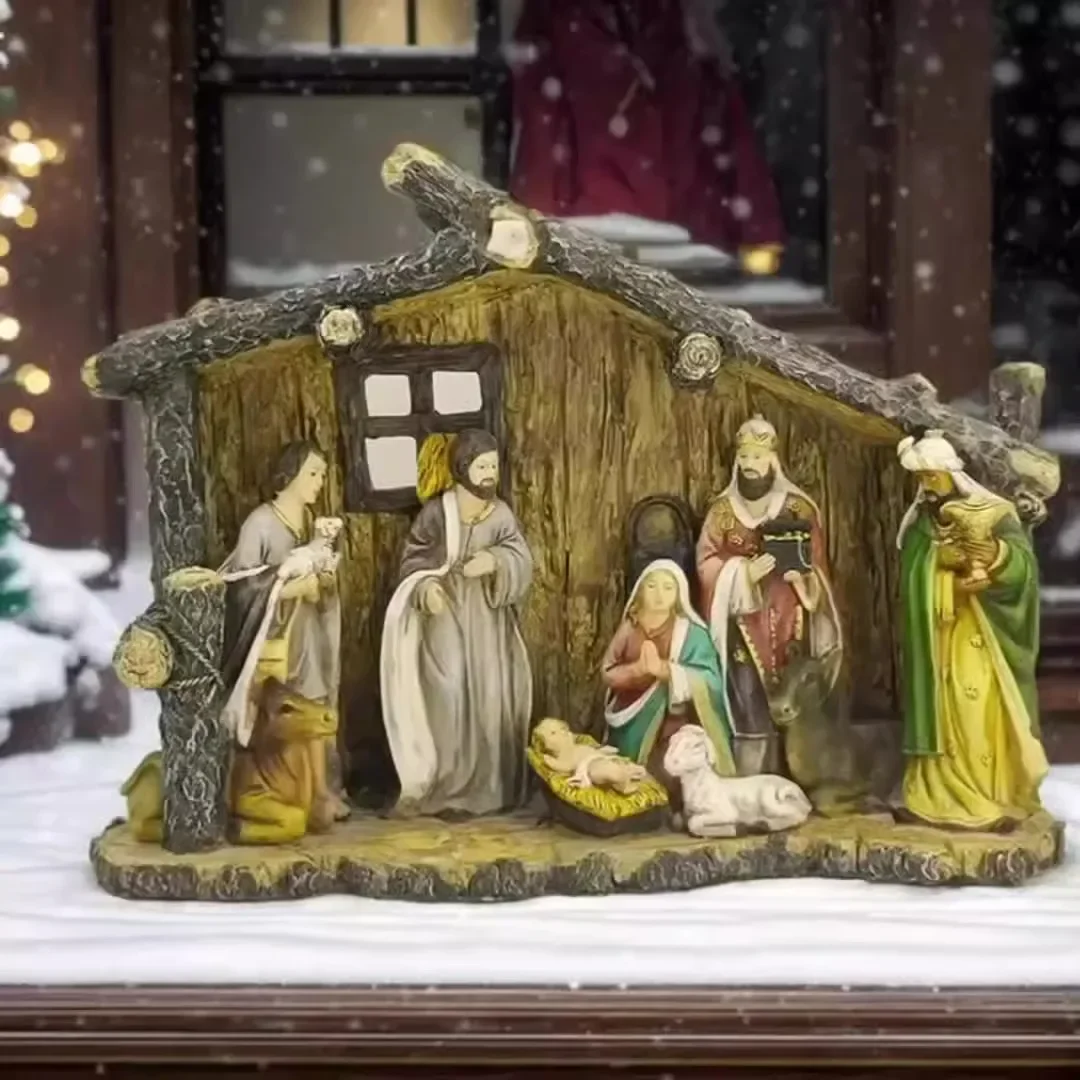 Witt Sacred Home украшения из смолы Рождественский дом яслей религиозные христианские