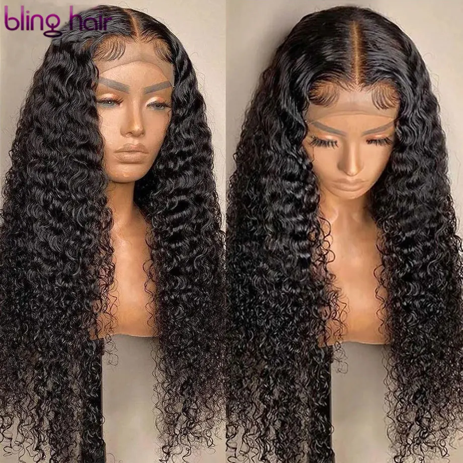 

Curly Human Hair Wigs Lace Front Frontal 13X4 Brazilian Kinky Curly 4X4 Lace Wigs For Women 30 32in Remy Natural Hair bling hair