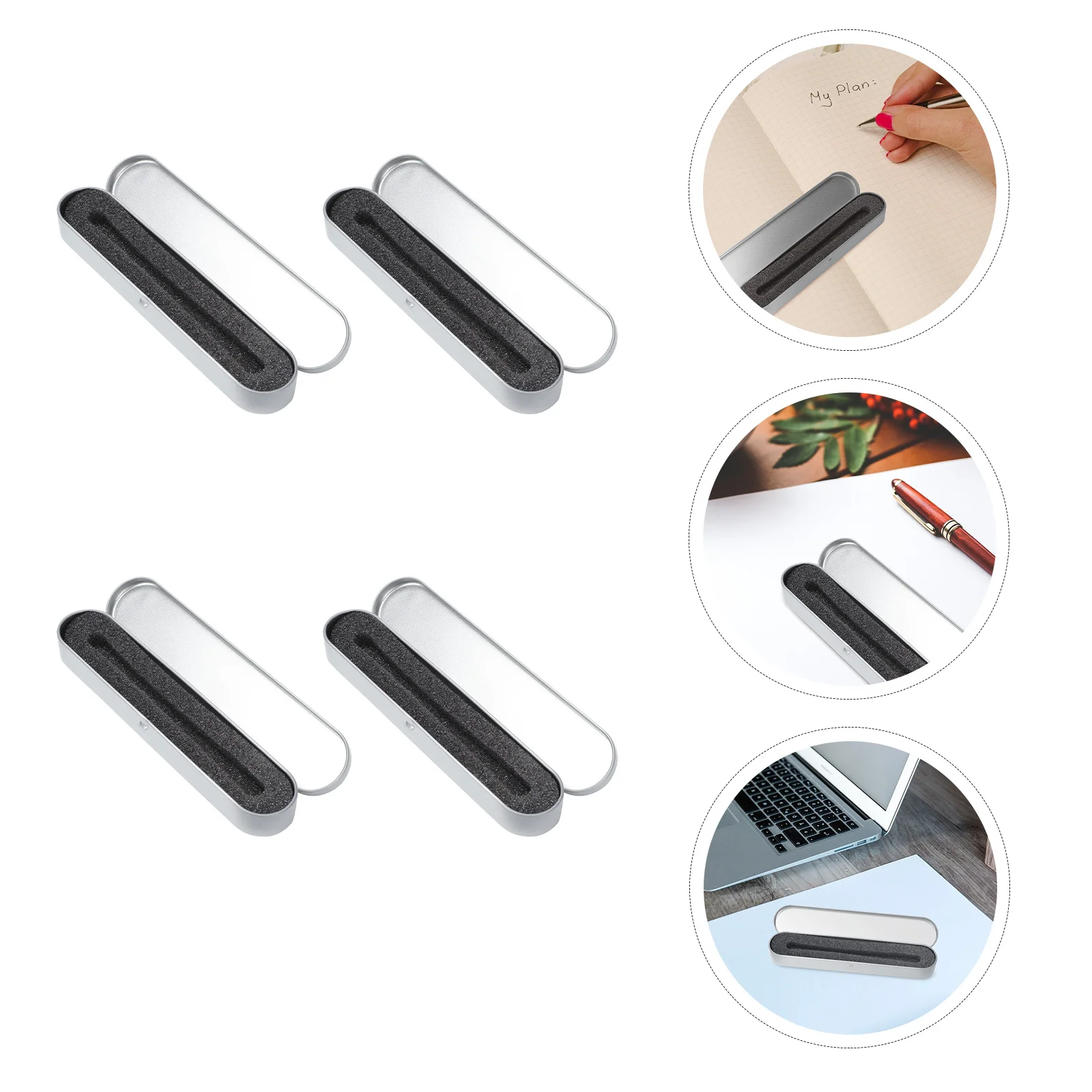 

Box Pen Tincase Metal Gift Storage Holderpresentation Hinged Brush Stationery Jewelery Tinplate Mini Clipper Make First Nail