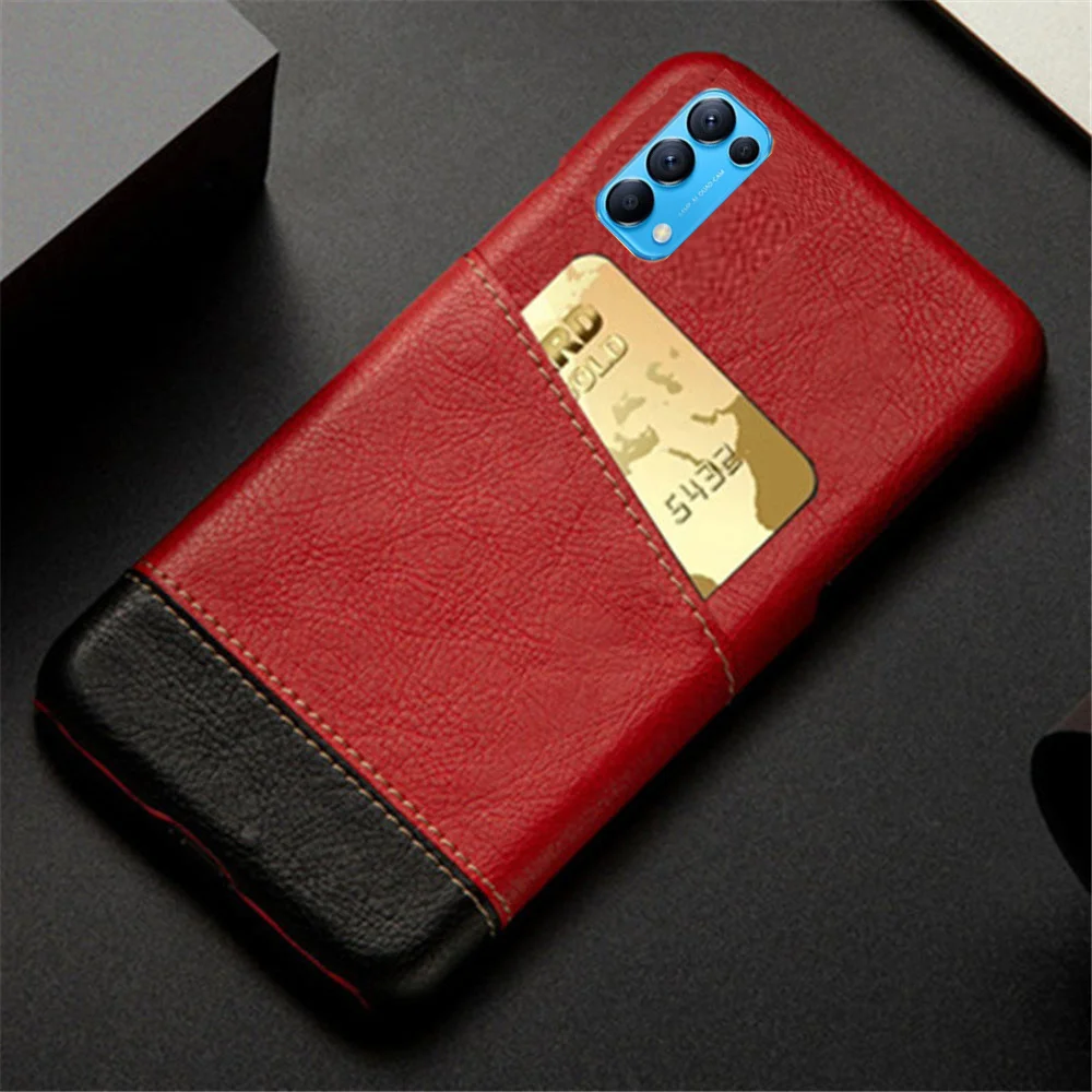 

Reno 5 For Oppo Reno 5 5G Case Mixed Splice PU Leather Credit Card Holder Cover For Oppo Reno 5 5G Coque For Oppo Reno5 5G