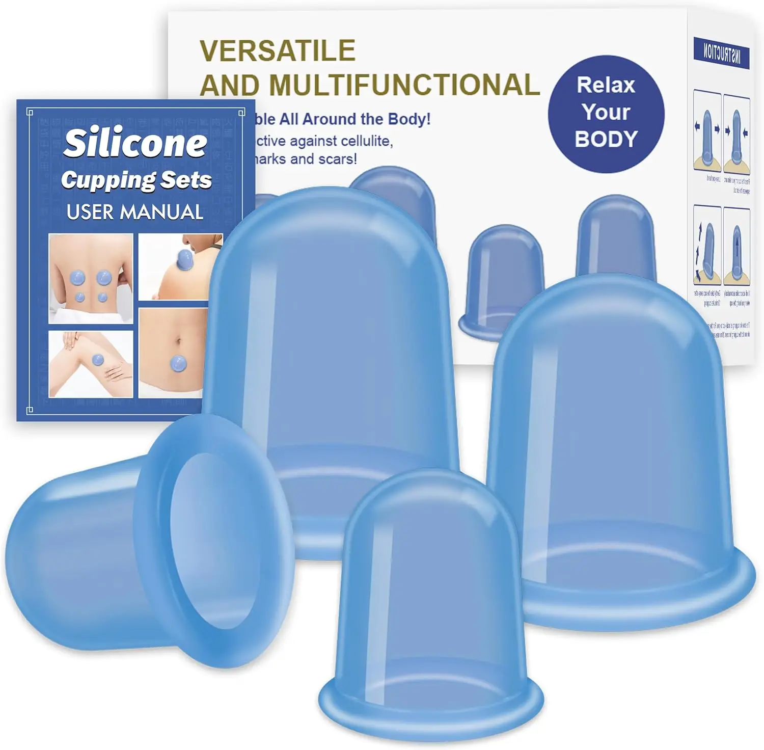 ELERA наборы силиконовых банок для терапии Вакуумная чашка уменьшения