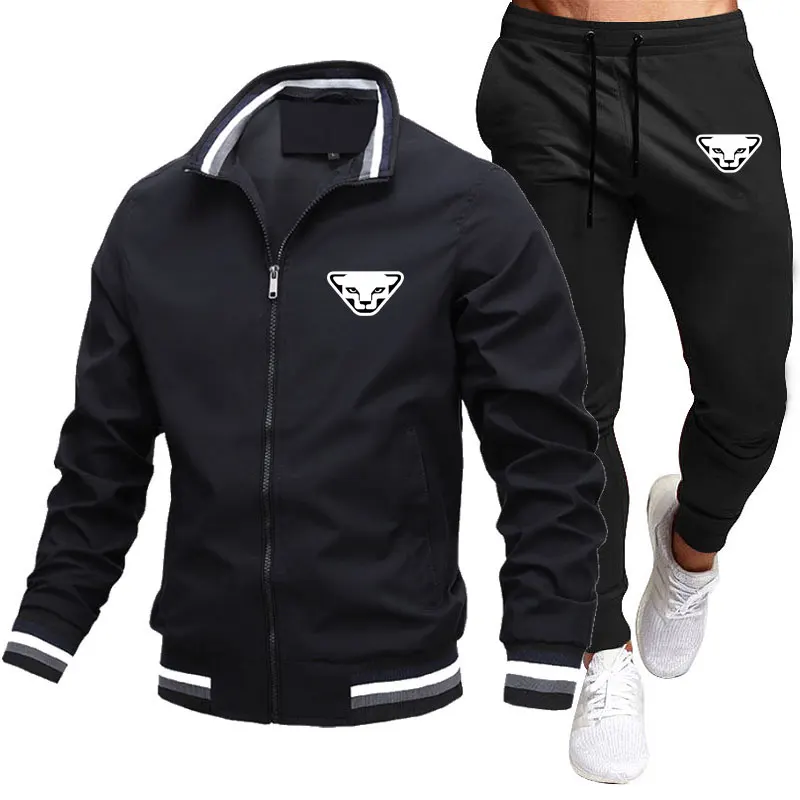

DYNRFIT- Casual jacket suit street wear sports formal wear with spring men's jacket + pants two-piece new brand