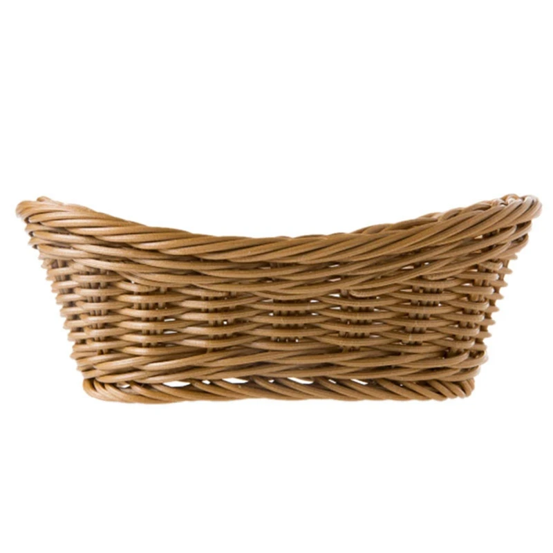 

LJL-3X Oval Wicker Woven Bread Basket, 10.2Inch Storage Basket For Food Fruit Cosmetic Storage Tabletop And Bathroom