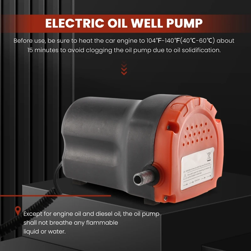 Электрический масляный насос экстрактор 12 В 80 Вт всасывающий для перекачки масла