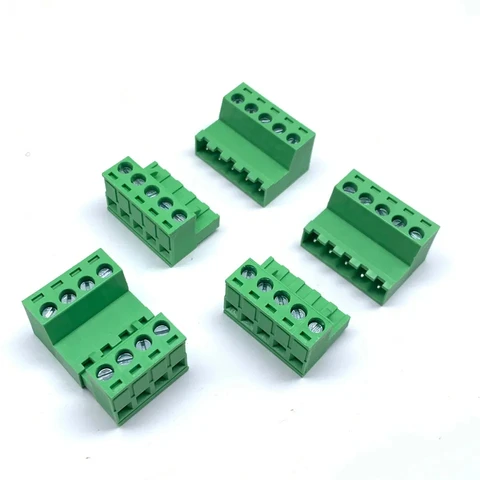 5 комплектов, Концевая Клеммная колодка без пайки 2EDG 5,08 мм, зеленая Клеммная колодка типа 2edg с разъемом PCB, 2edgrk