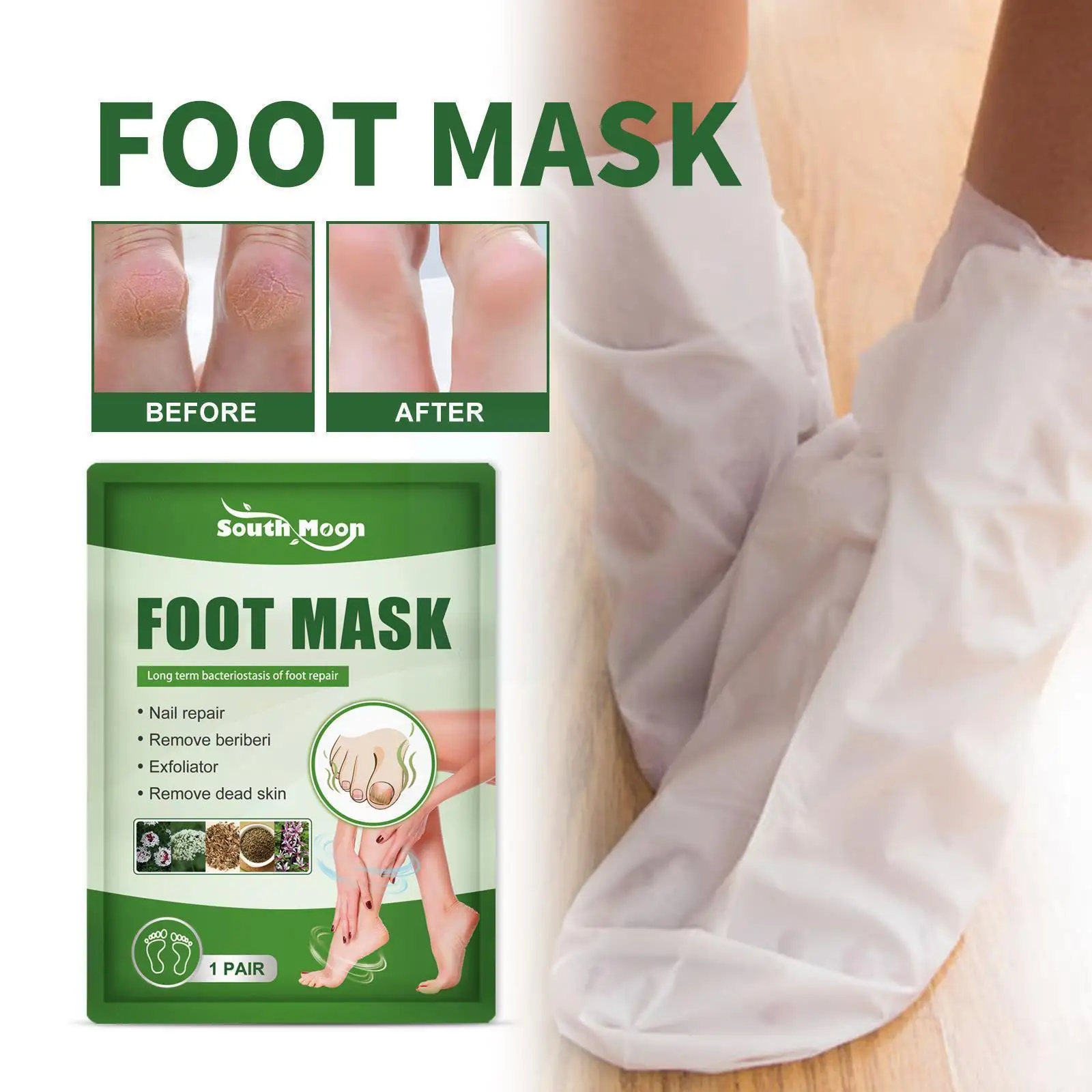 

1 Pair Foot Peel Mask Feet Exfoliating Mask Foot Spa Socks Scrub For Remove Dead Skin Exfoliating Heels Foot Peeling Mask F7Z5