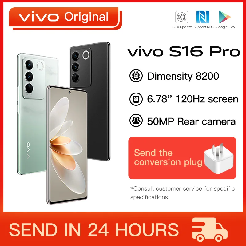 Original VIVO S16 Pro 5G Mobile Phone 6.78 Inch AMOLED Dimensity 8200 Octa Core 66W SuperFlash Charge 50M Triple Camera NFC enlarge