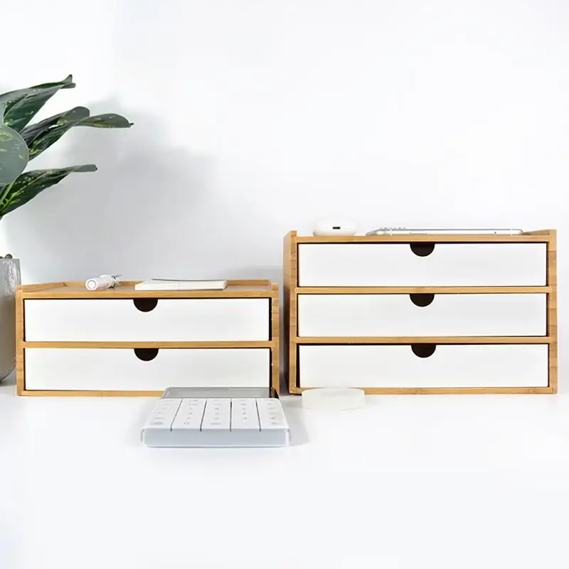 

1/2/3 Layers Bamboo Board Storage Box Hotel Guest Room Bathroom Box Multi-layer Wooden Jewelry Desktop Drawer Storage Box