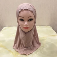 little girl headscarf cute hat ice silk scarf prayer cap fit 2 6 years old muslim kids instant pull on islamic headscarf