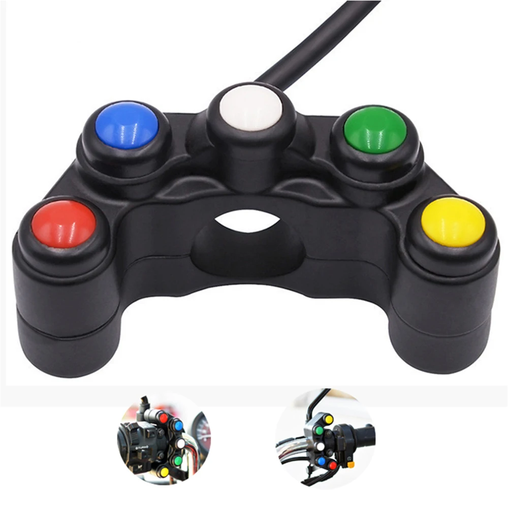 

7/8-дюймовый универсальный переключатель для мотоцикла, электрический велосипед, квадроцикл, скутер, фара, противотуманная фара, рожковый си...