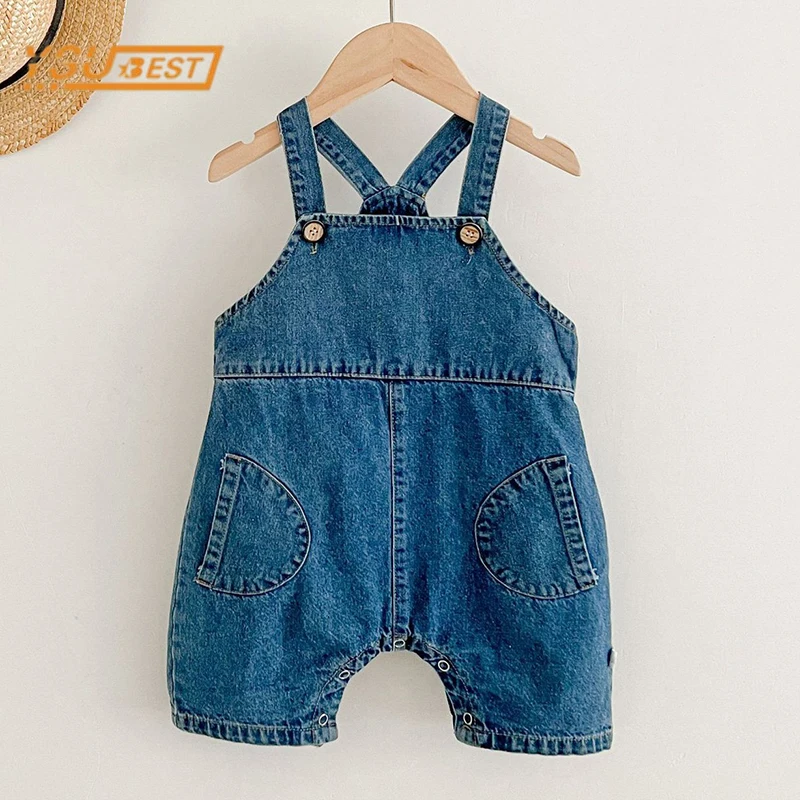 

Summer Baby Boys Girls Sleeveless Pure Color Rompers Clothing Sets Baby Girls Boys Children's Clothes Suit 0-3Yrs