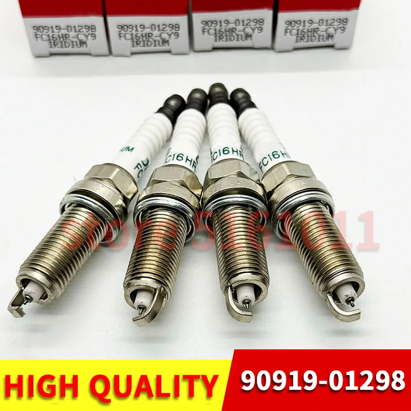 Фото Комплект из 4 иридиевых свечей зажигания 90919-01298 FC16HR-CY9 для Toyota CHR 1.8L Hybrid 2ZR-FXE 2016-2020 ZYX10 ZYX11, автозапчасть №1