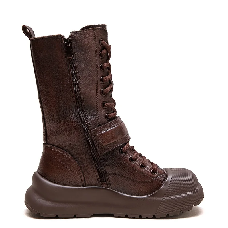 DRKANOL роскошные дизайнерские ботинки до середины икры из натуральной коровьей