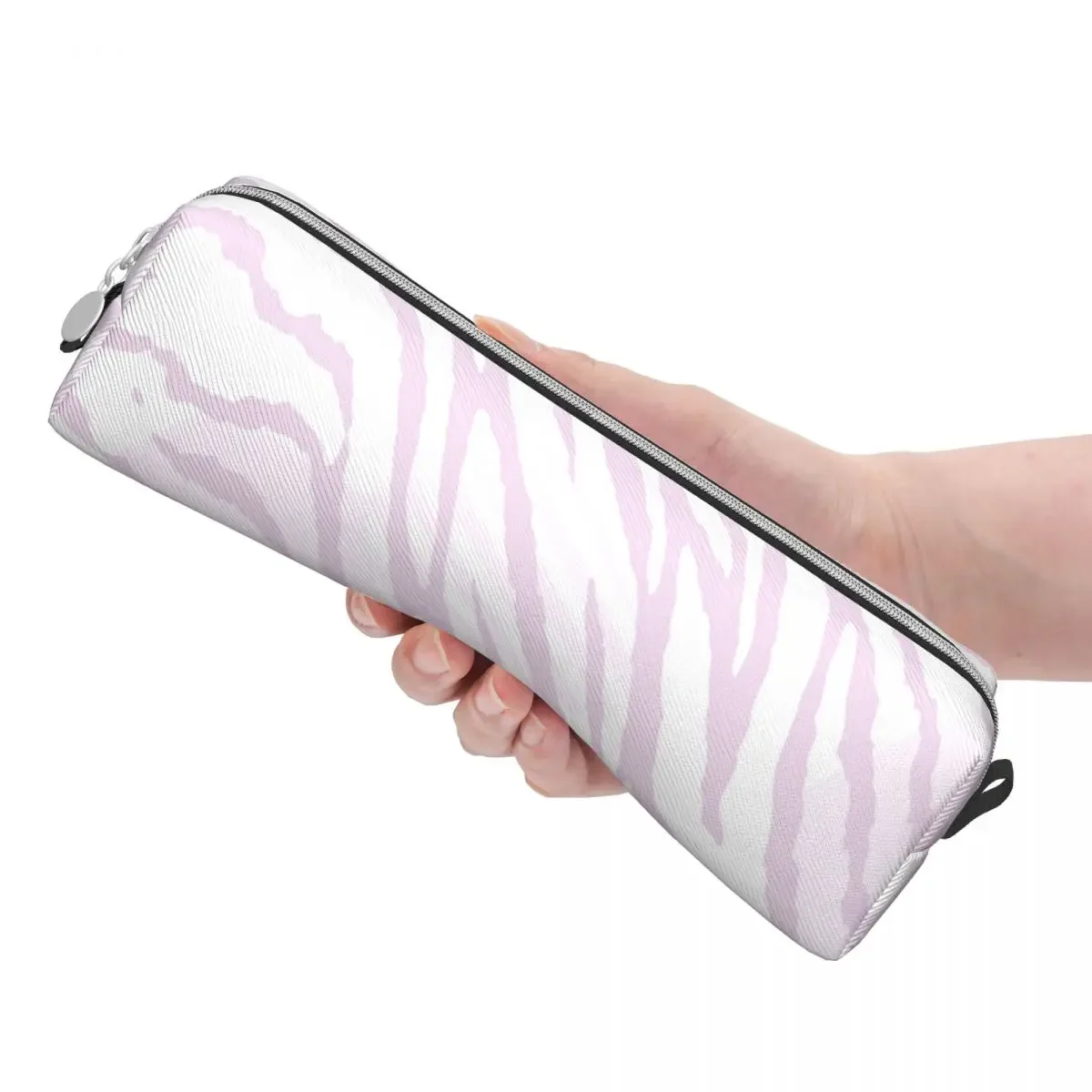 Розовые пеналы с принтом меха животных зебры коробка для ручек детские большие