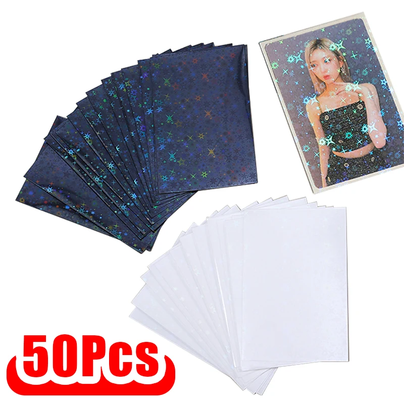 

50pcs Colorful Star Acid Free Laser Flashing Card Film Card Sleeves Tarot Super Card Protector Board Games Cards Postcard Case