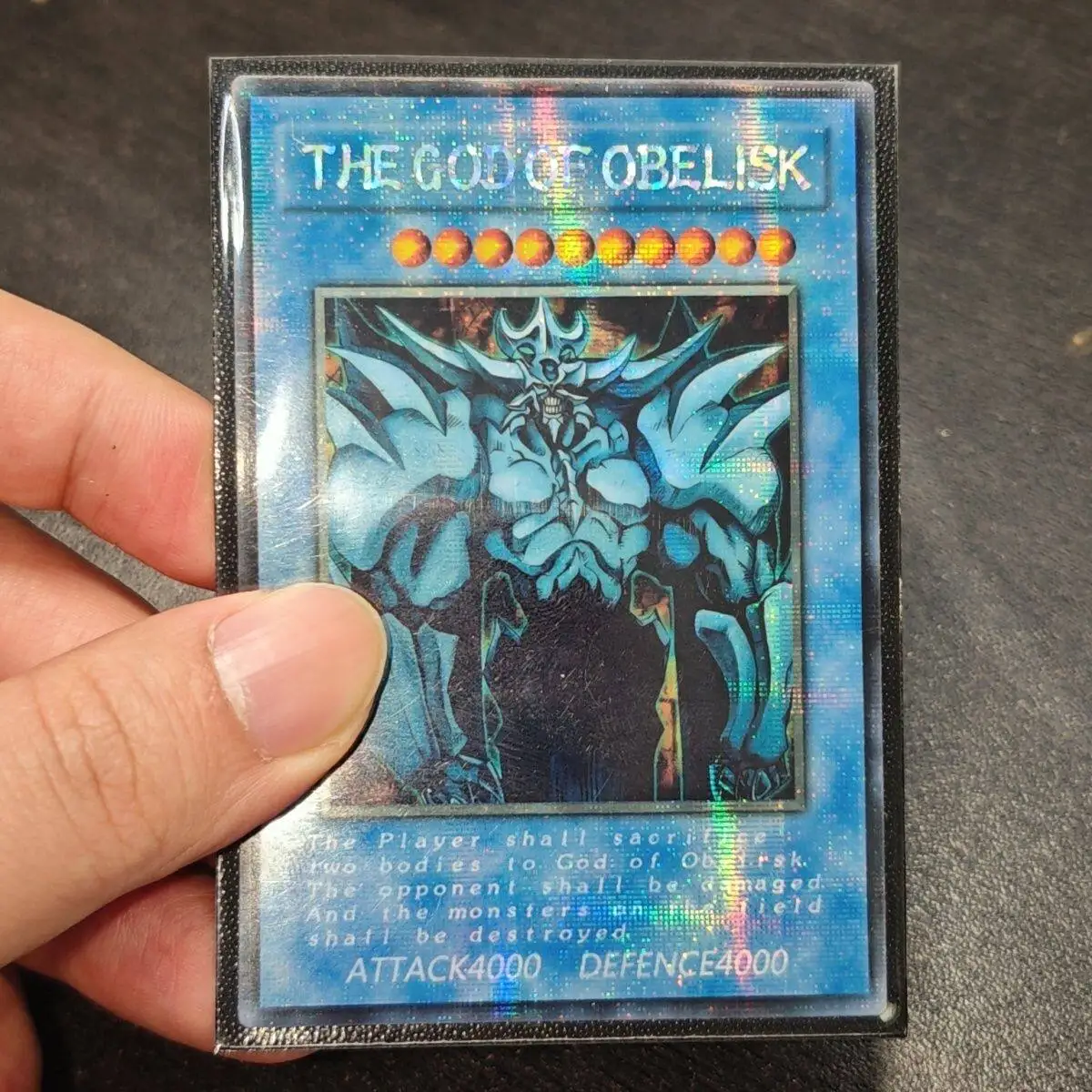 Фото Набор из 3 штук: Сделай сам Yu-Gi-Oh! Коллекционная карта «Египетские боги»: Аниме-карта «Небесный дракон» с голографическим эффектом и горячим тиснением, подарок-игрушка №2