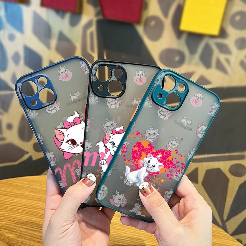 

Disney Cartoon Aristocats For Apple iPhone 13 12 11 Mini XS XR X Pro MAX 8 7 6 Plus Frosted Translucent Soft Cover Phone Case