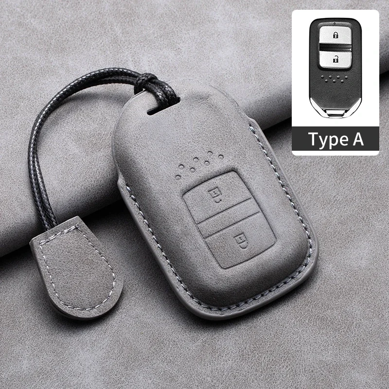 Чехол для дистанционного ключа автомобиля для Honda Vezel City Civic Jazz BRV BR-V HRV Accord XRV URV подходит для кожаного брелока-держателя в виде ракушки