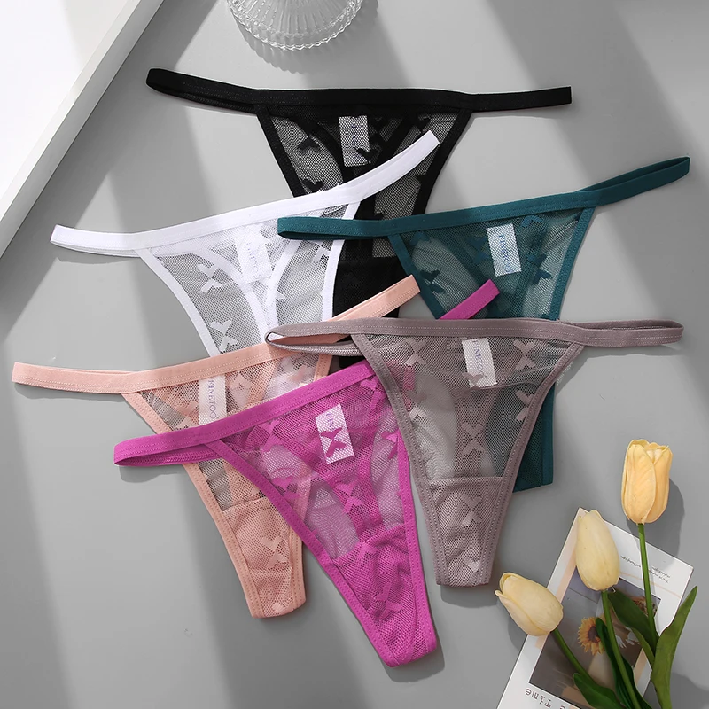 

1PC Mesh G-String Women's Panties Transparent Underwear Women Seamless Thong Female Underpants Intimates Lingerie S-XL