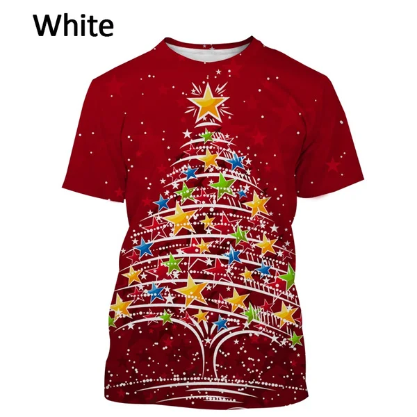

3D футболка с рождественской елкой, новая модная повседневная Праздничная футболка с коротким рукавом