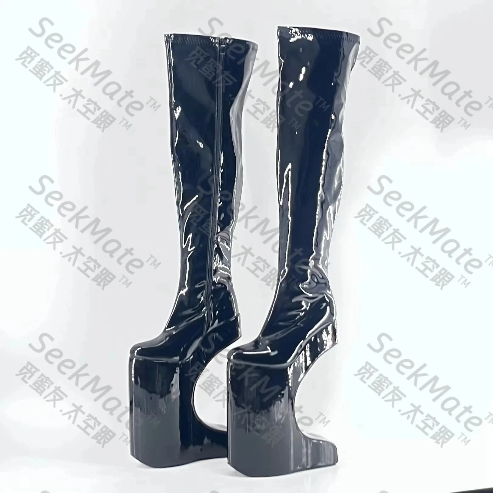 Каблук стриженый на платформе и высоком каблуке 30 см цвета в ассортименте