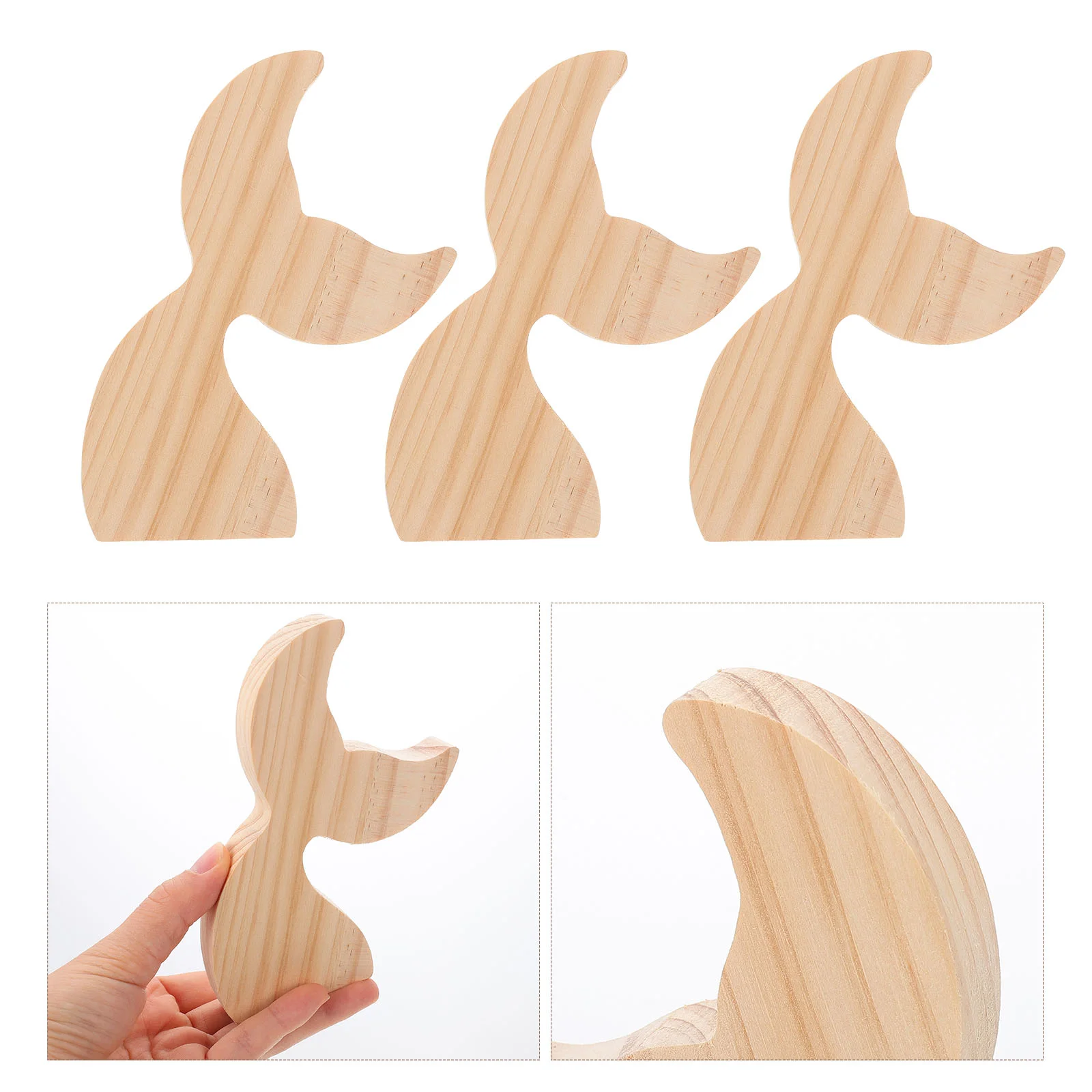 

Wood Children Playthings Wooden Wooden Whale Tail Favorss Tabletop Adorns Kids' Toys Desktop Photo Props Party Favors