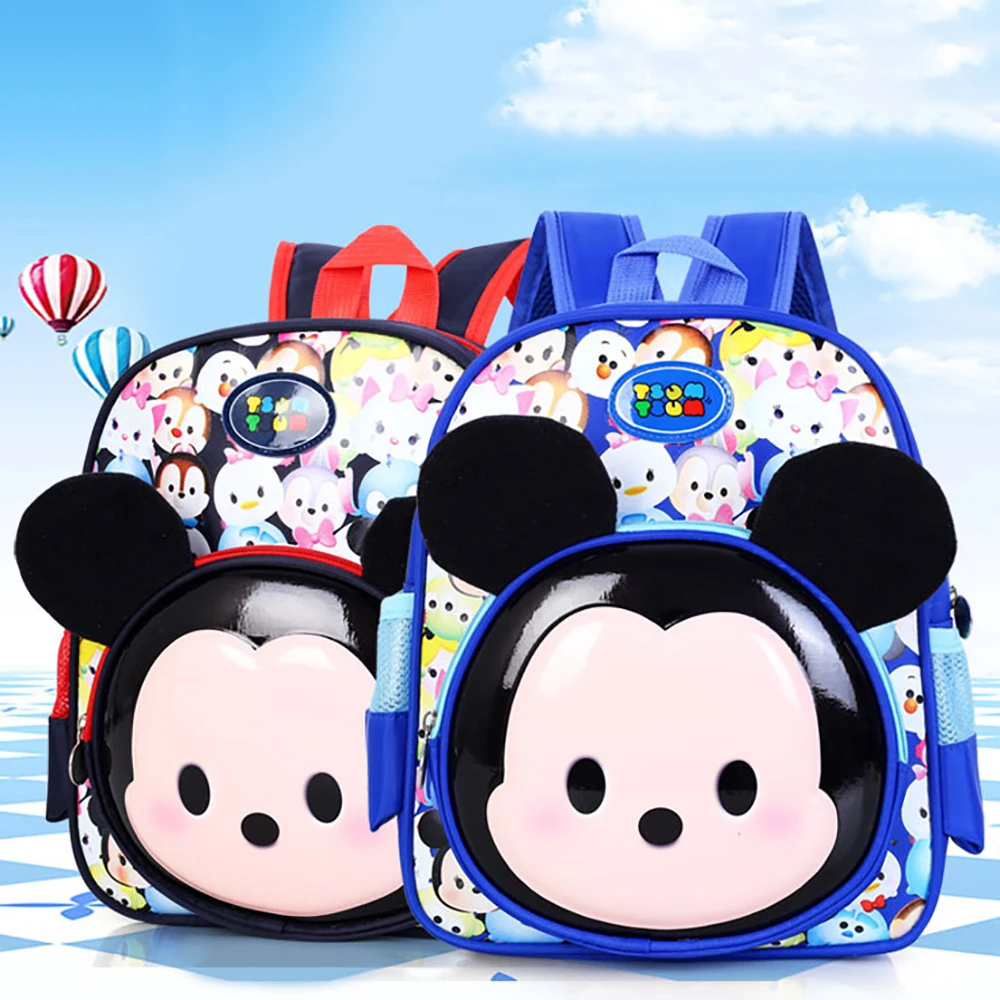 Детские школьные ранцы Disney для мальчиков и девочек милые рюкзаки с Микки Минни