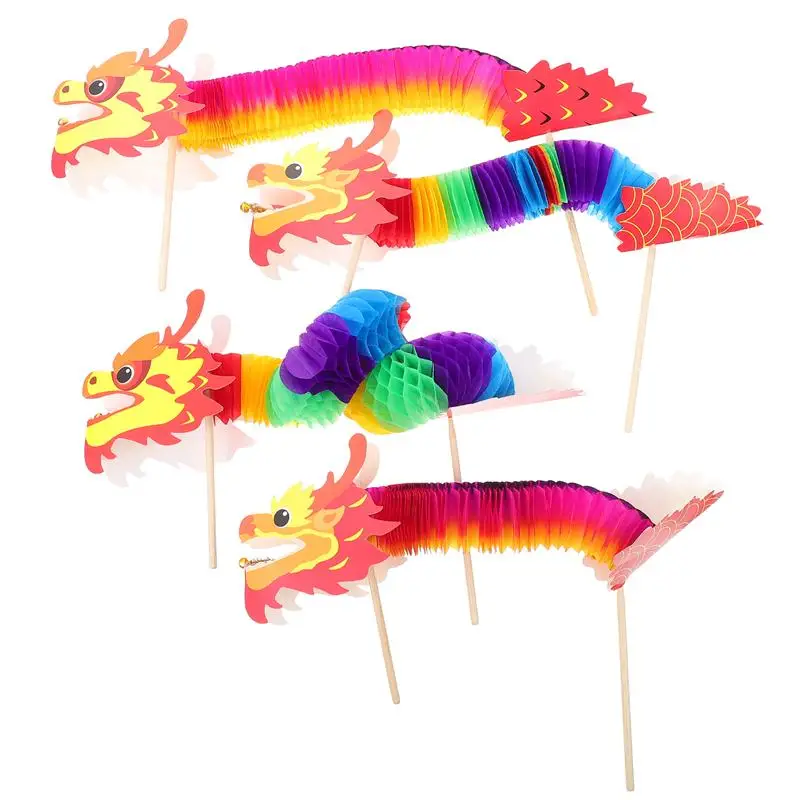 

4 sets of Chinese New Year DIY Decoration DIY Paper Dragon Craft Accessories