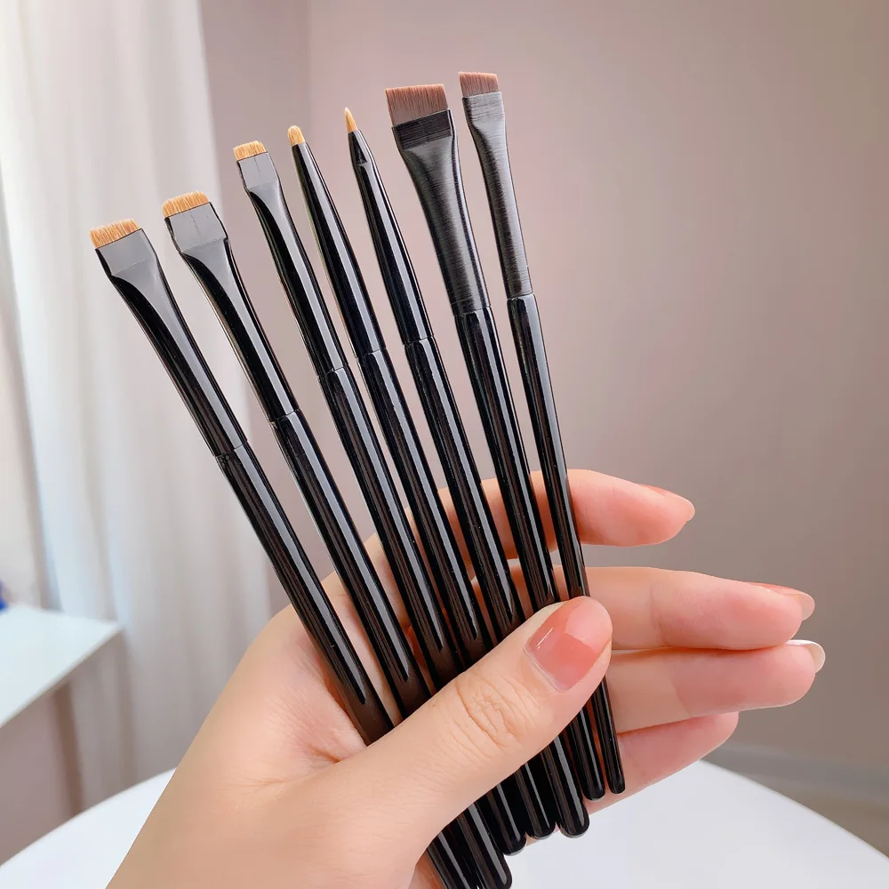 

1/5 шт. кисти для макияжа с лезвием, угловая тонкая кисть для бровей, плоская тонкая кисть для подводки глаз, Профессиональная подводка для бр...