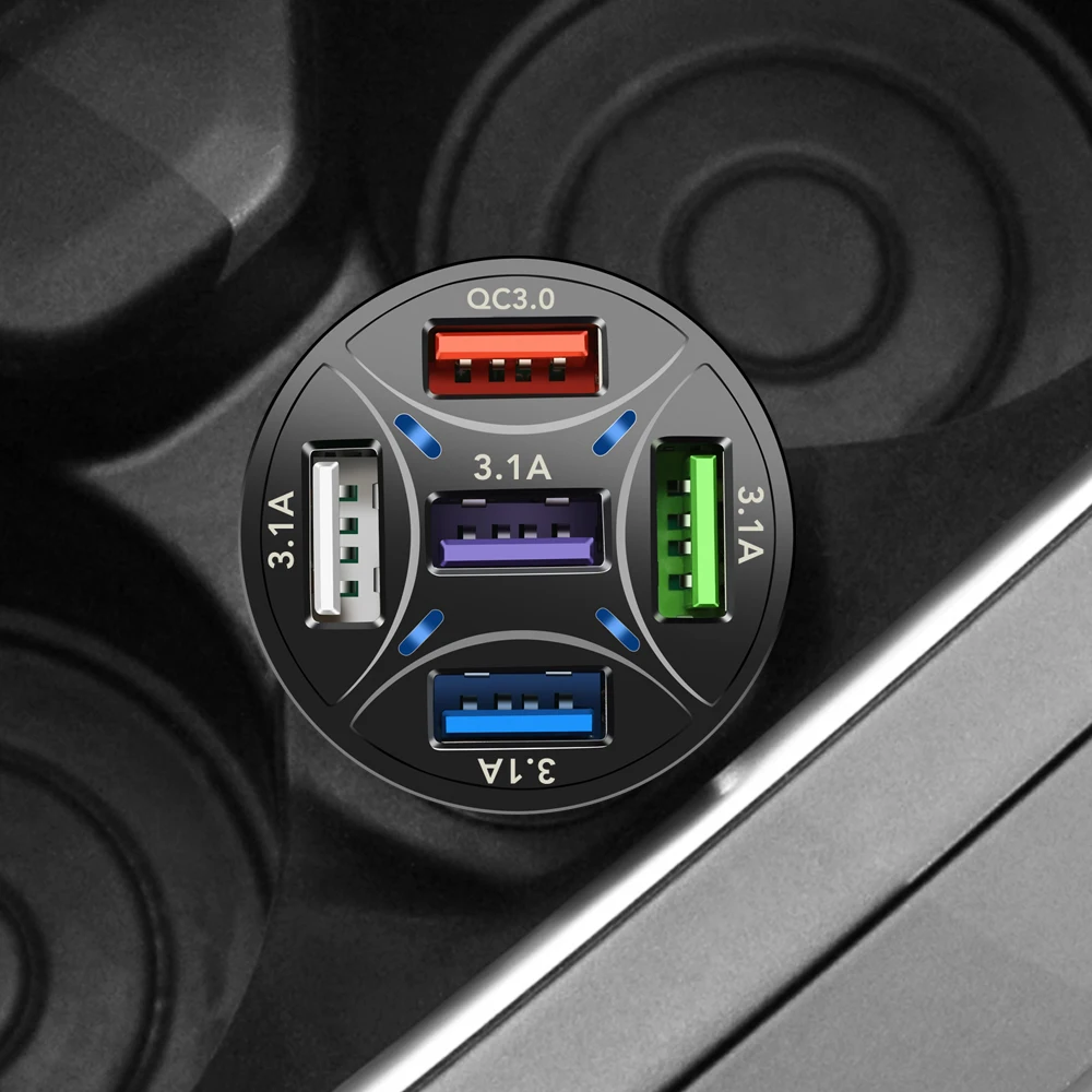

Автомобильная мини-зарядка с 5 портами USB для Renault Koleos, Kadjar, Scenic, Megane, Sandero