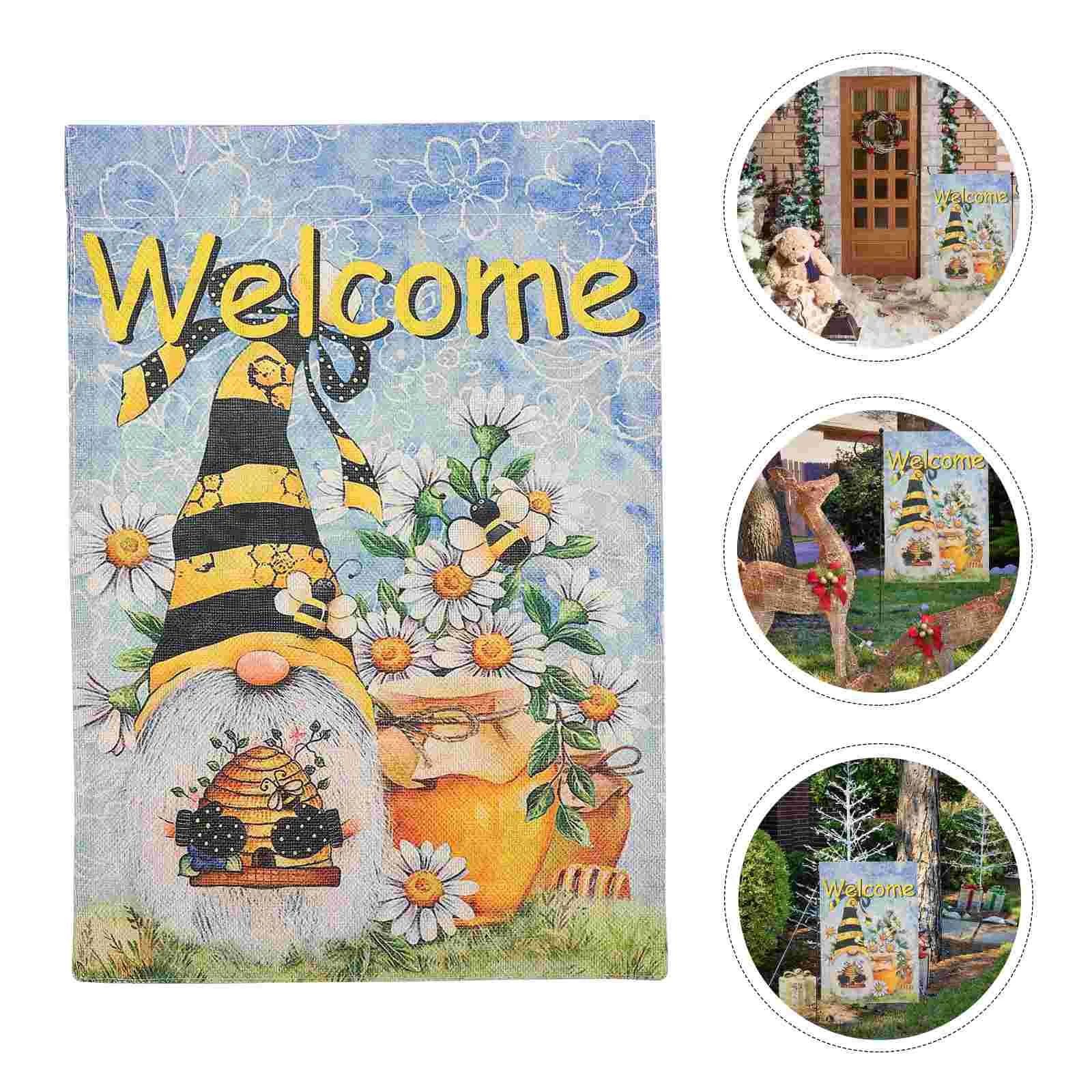 

1PC Garden Flag Seasonal Decorative Spring Burlap Decor Banner Flag for Farmhouse Yard