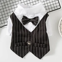 british style dog shirt gentleman shirt pet puppy dog cats casual clothes cotton shirt for small dog chihuahua yorkire