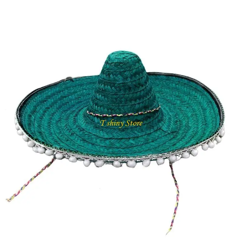 Фото N58F Fiest Hat Fiest Party Hat Мексиканская шляпа сомбреро Соломенная шляпа сомбреро Мексиканская шляпа Сомбреро Праздничная №1