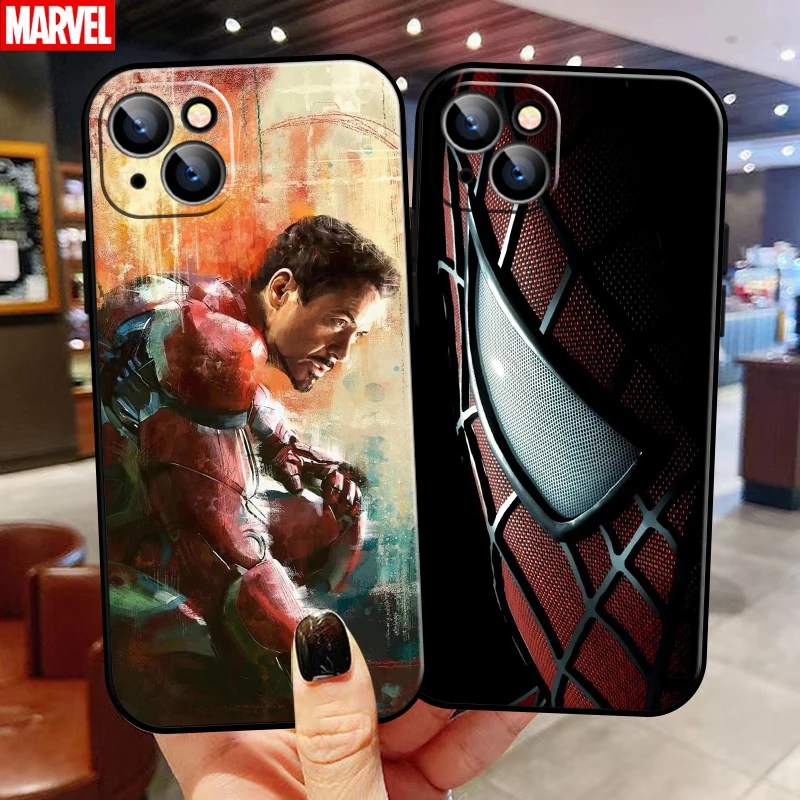 

Marvel Avengers For Apple iPhone 13 12 11 Pro 12 13 Mini X XR XS Max SE 6 6S 7 8 Plus Phone Case Black Soft Liquid Silicon Back