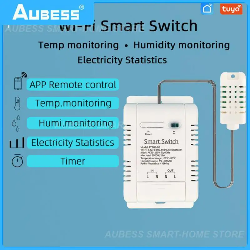 

With Alexa Google Home Smart Temperature And Humidity Sensor Electricity Statistics Wifi Smart Switch App Remote Control 16a