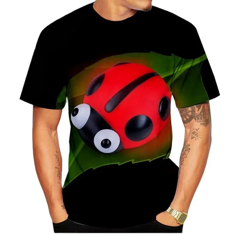 

Summer Men and Women's Seven Star Floating Insect 3D Printed T-shirt, Casual and Fun, Loose Short Sleeves, Suitable for Couples,
