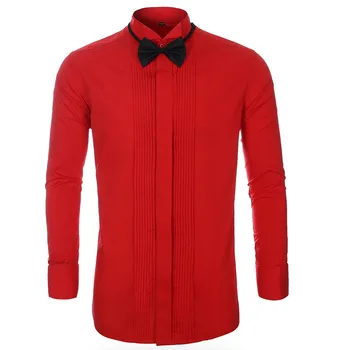New Fashion Dress Shirt Men's Best Man White Black or Red Men's Shirt Formal Occasion Men's Shirt