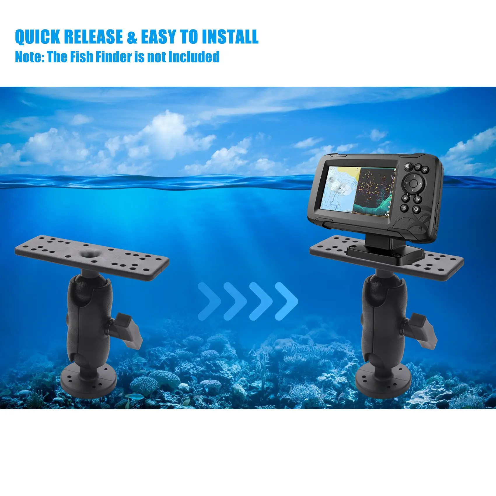 Высокопрочное нейлоновое + ТПУ шаровое крепление с эхолотом и универсальной